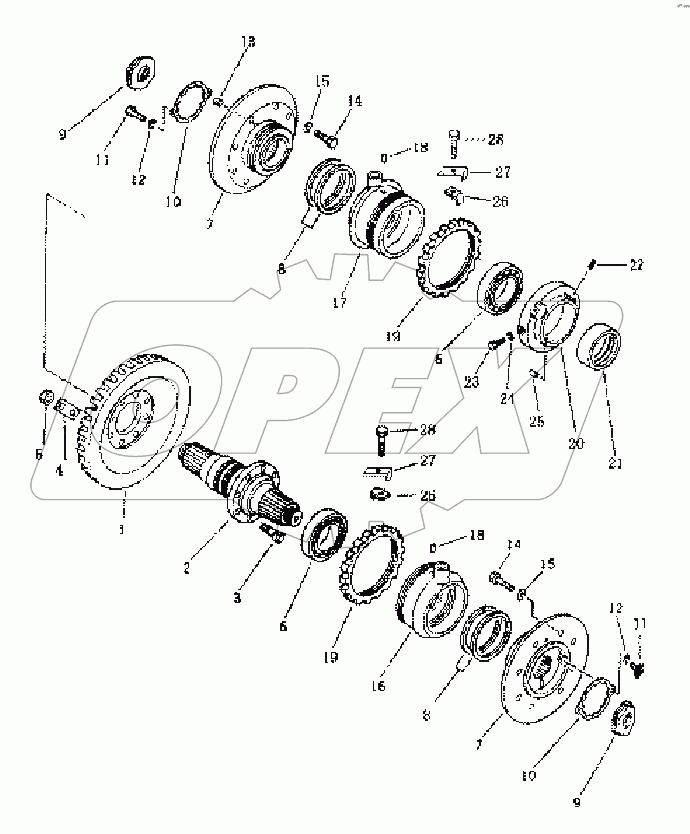 26E0083 SUPPORT AND DRIVE SHAFT SYSTEM