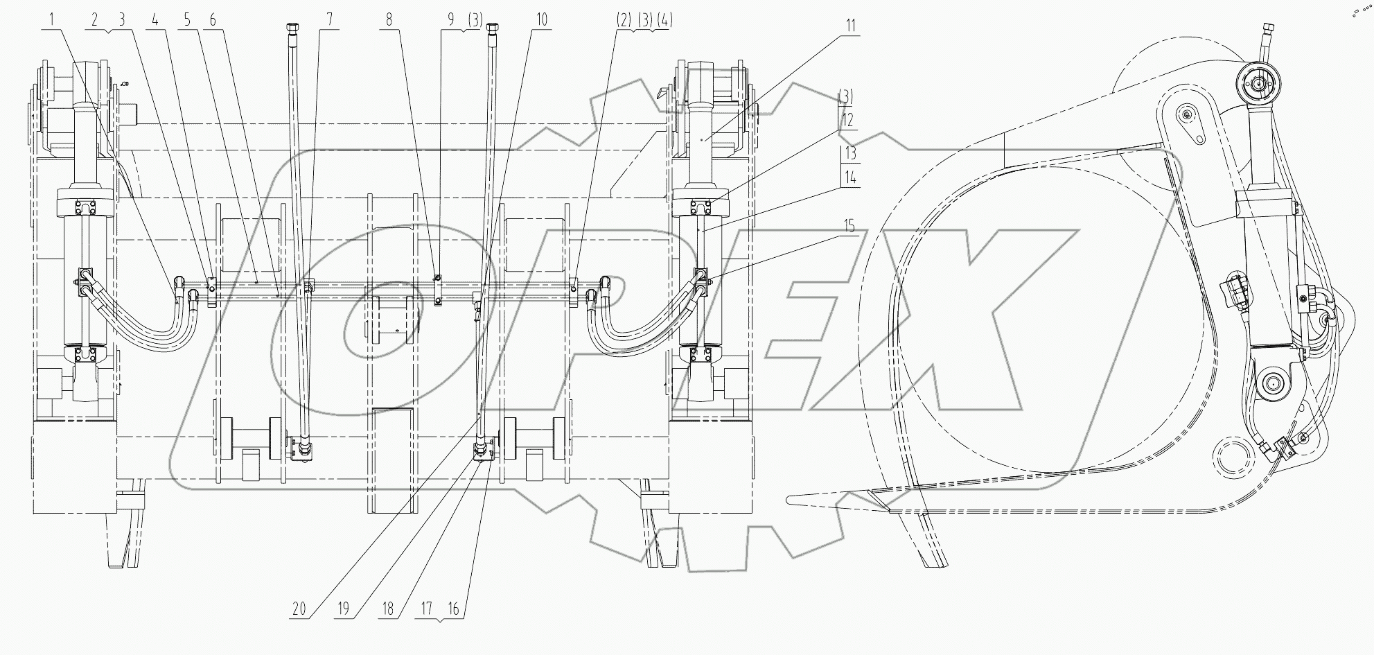  00C1812 000 FORK CYLINDER LINES