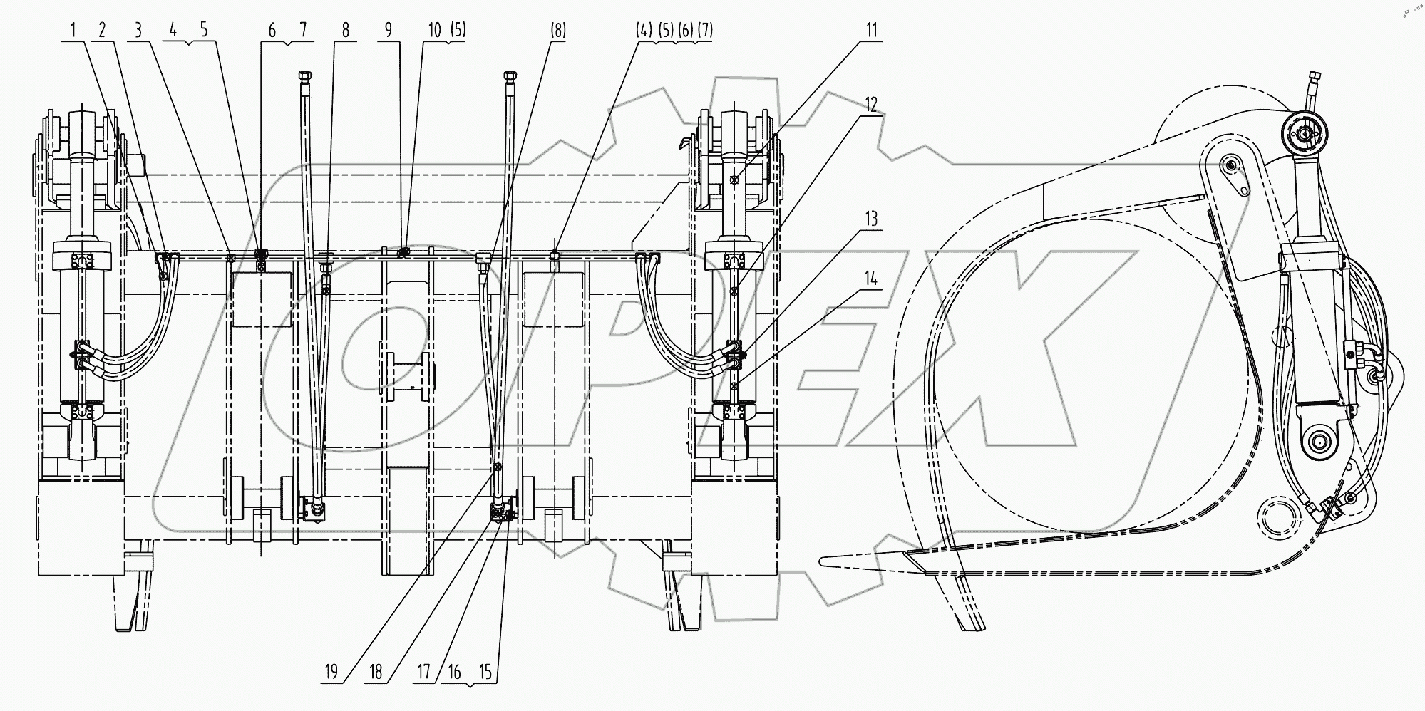  00C1840 001 FORK CYLINDER LINES