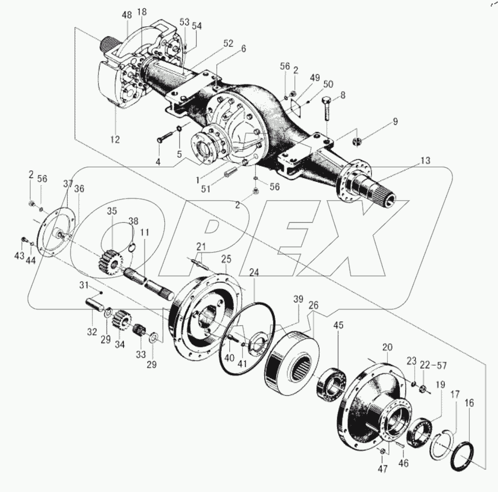  01E0173 005 FRONT AXLE AS