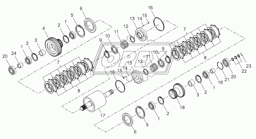 Shaft I clutch assembly (LGX835FA.01)