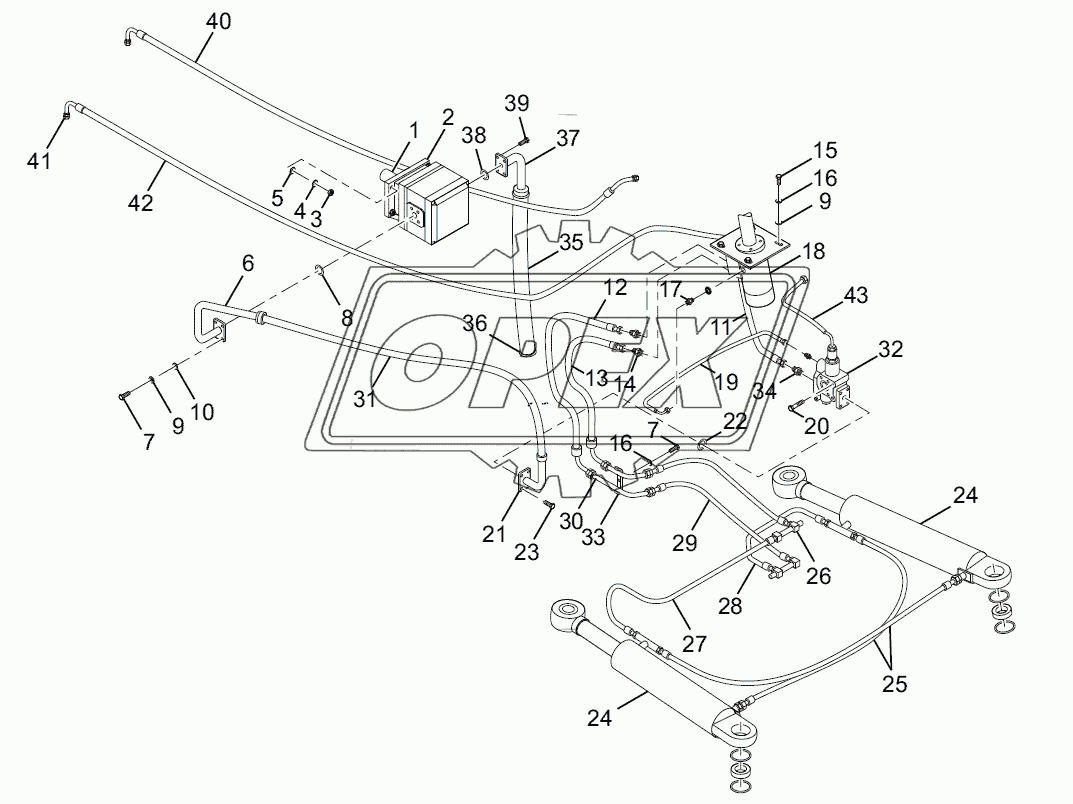 Hydraulic steering system (CDM853.06)