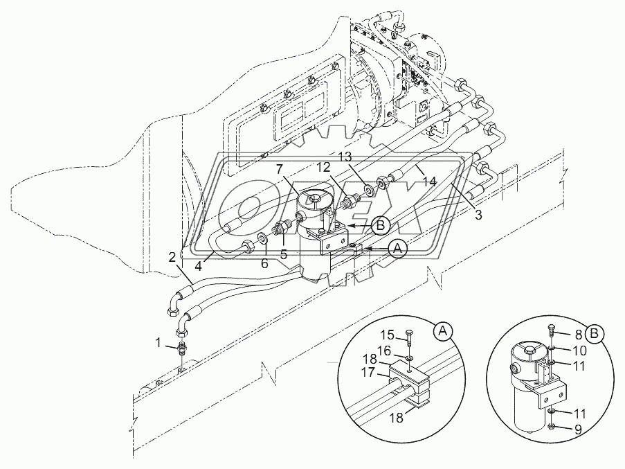 LG853.02 Oil Circuit of Transmission and Torque Assemblym