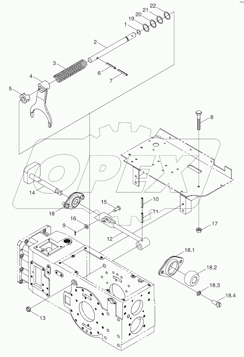  TS04383010000 Differential Lock Control Mechanism Assembly