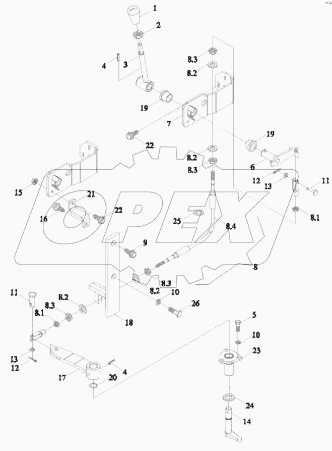  TD2S373020000 GEARSHIFT CONTROLLING MECHANISM ASSEMBLY-4