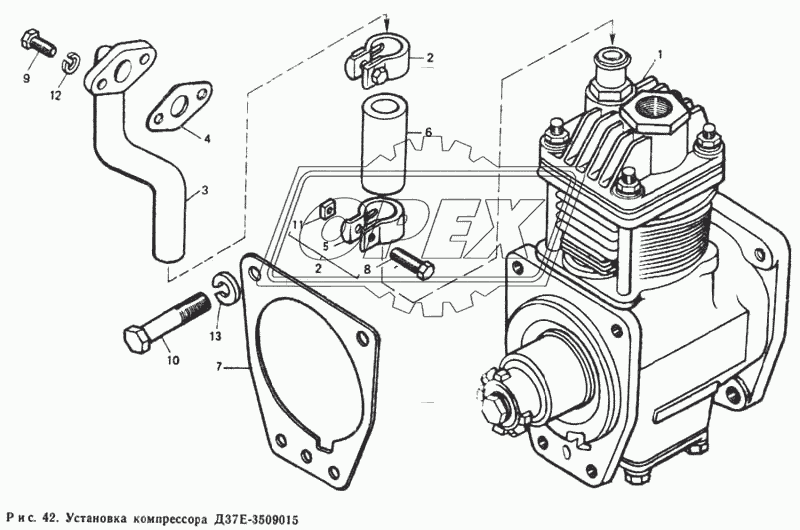 Установка компрессора Д37Е-3509015