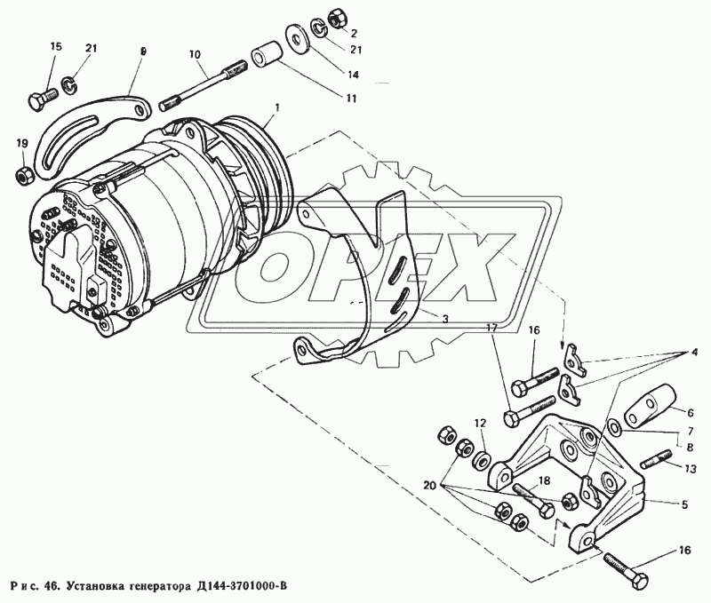 Установка генератора Д144-3701000-В