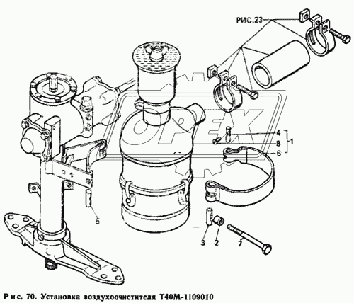 Установка воздухоочистителя Т40М-1109010