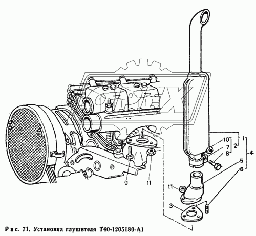 Установка глушителя Т40-1205180-А1