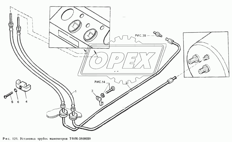 Установка трубок манометров Т40М-3800030
