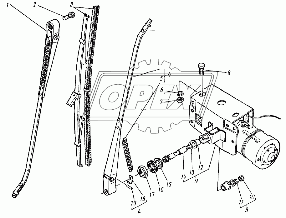 Стеклоочистители и их привод 4014-5205