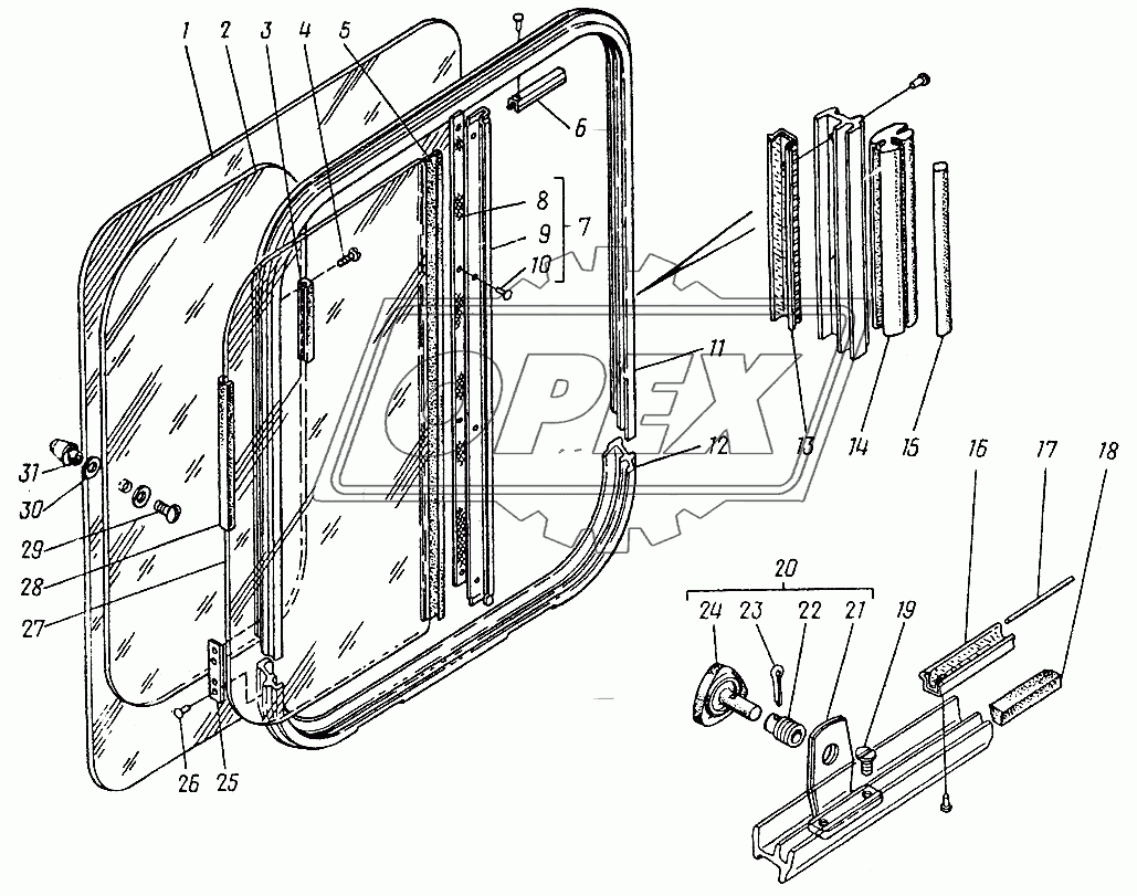 Окно двери 4014М-6103