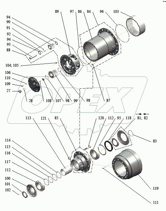 Запасные детали заднего ведущего моста 397.1