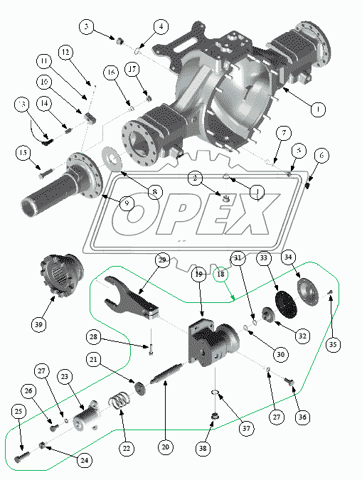 Запасные детали задних ведущих мостов 395 1