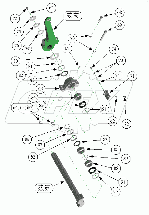 Запасные детали задних ведущих мостов 395