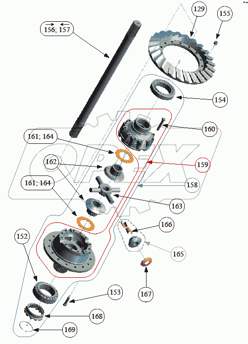 Запасные детали задних ведущих мостов 395