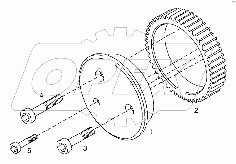 Промежуточная шестерня 1 и промежуточная ось