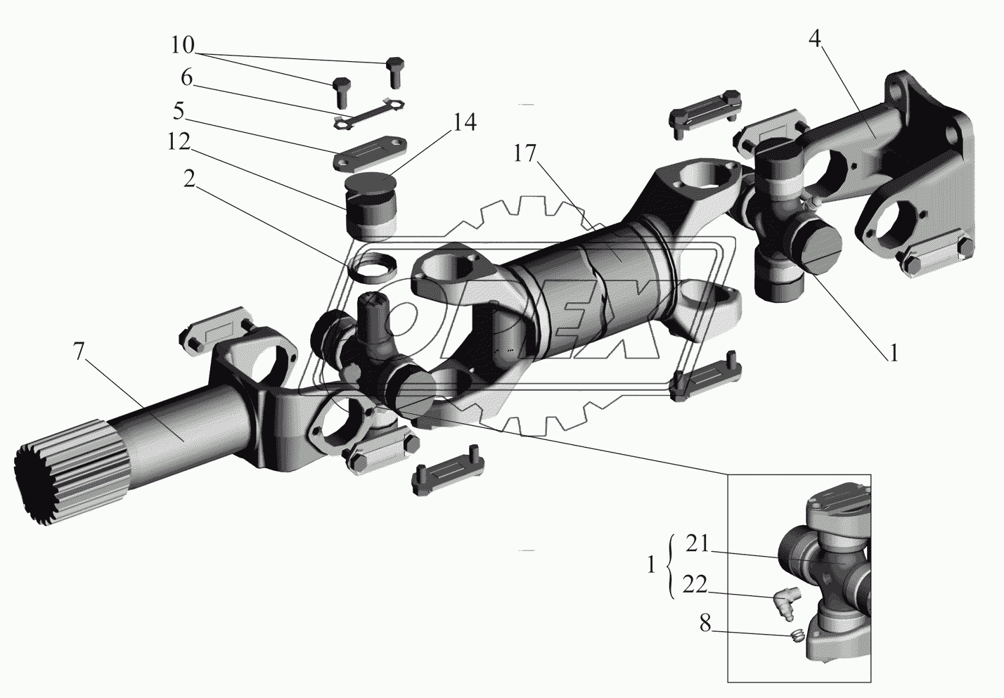 Вал карданный 4370-2201010-010