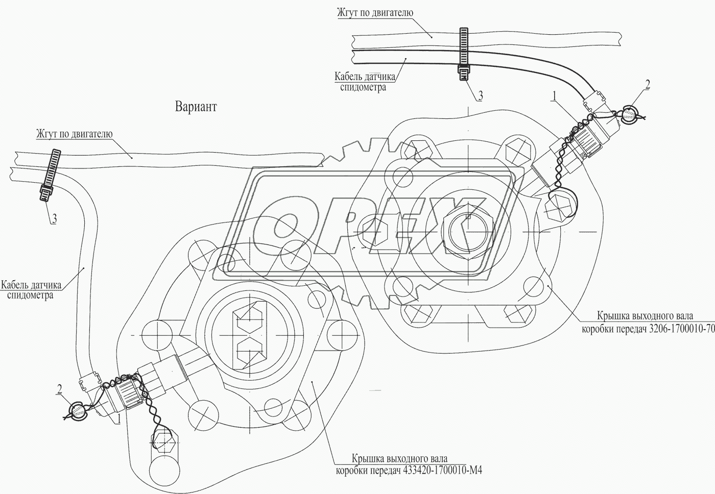 Установка датчика спидометра 437041-3800006-002