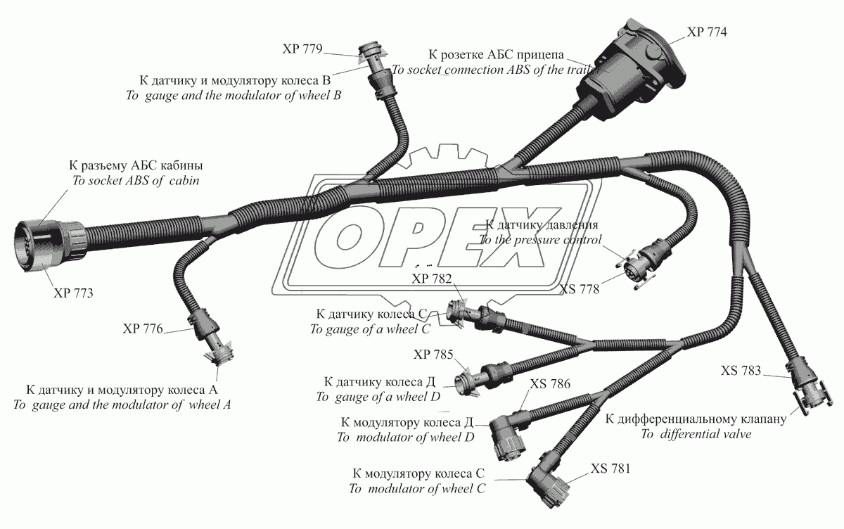 Жгут АБС по шасси 437137-3724760