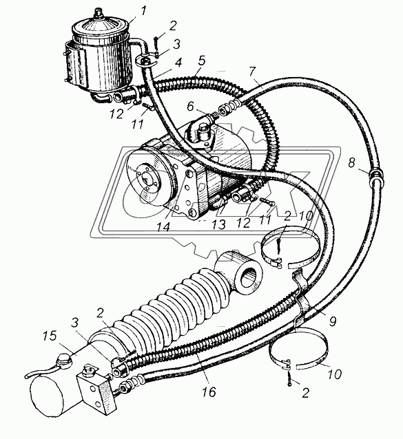 Трубопроводы гидроусилителя рулевого управления