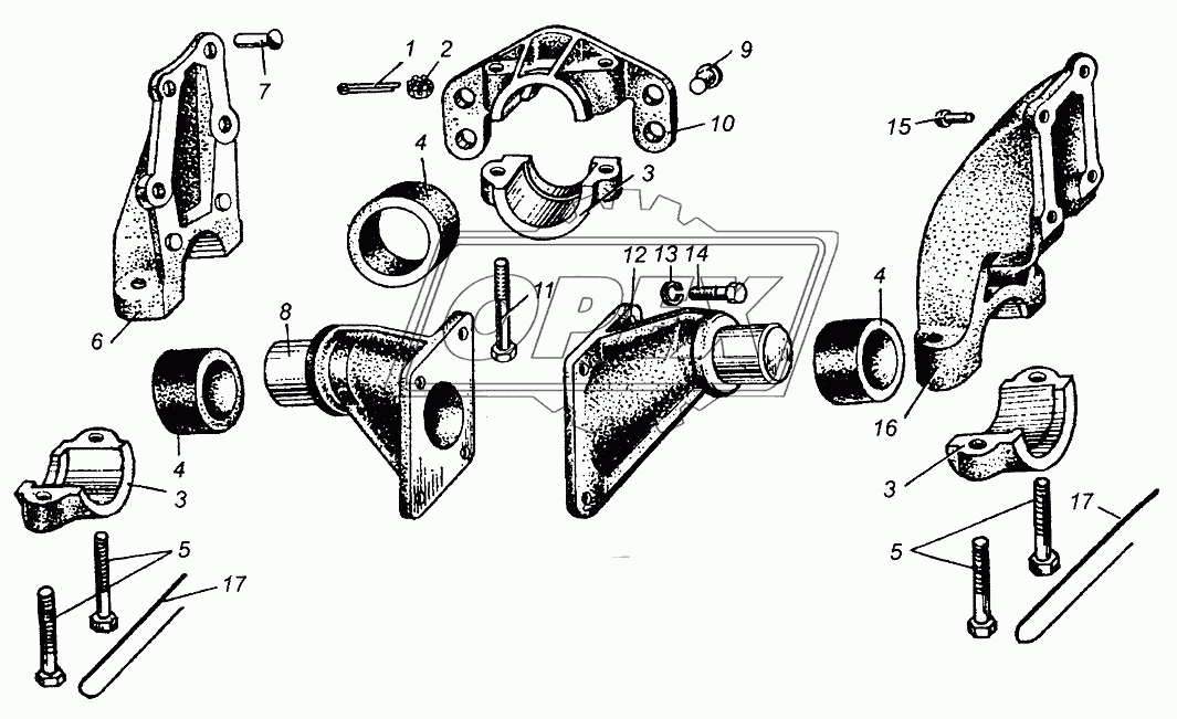 Подвеска раздаточной коробки МАЗ-509А