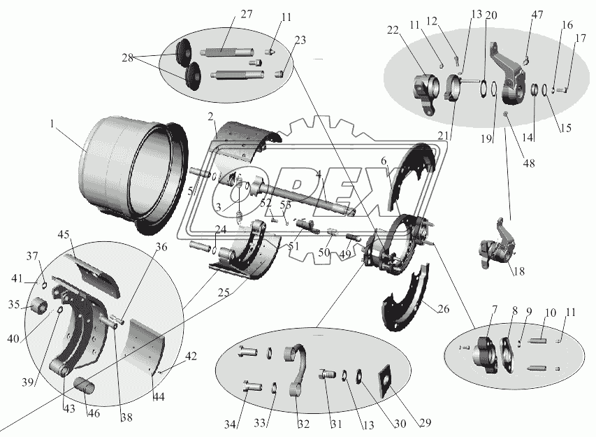 Тормозной механизм задних колес