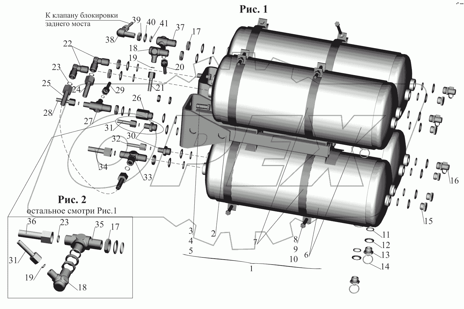 Установка ресиверов 530905-3513004 и присоединительной арматуры