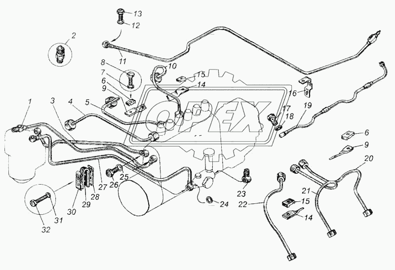 Топливные трубопроводы двигателя ЯМЗ-236