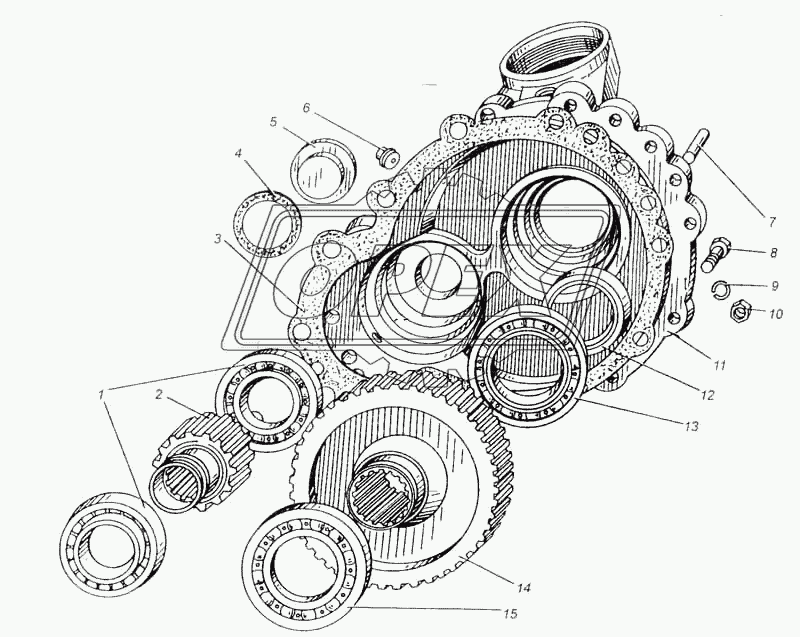 Передача колесная с картером автомобиля МАЗ-509А