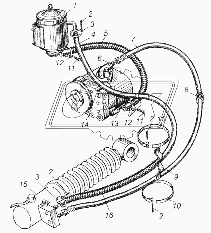 Трубопроводы гидроусилителя рулевого управления