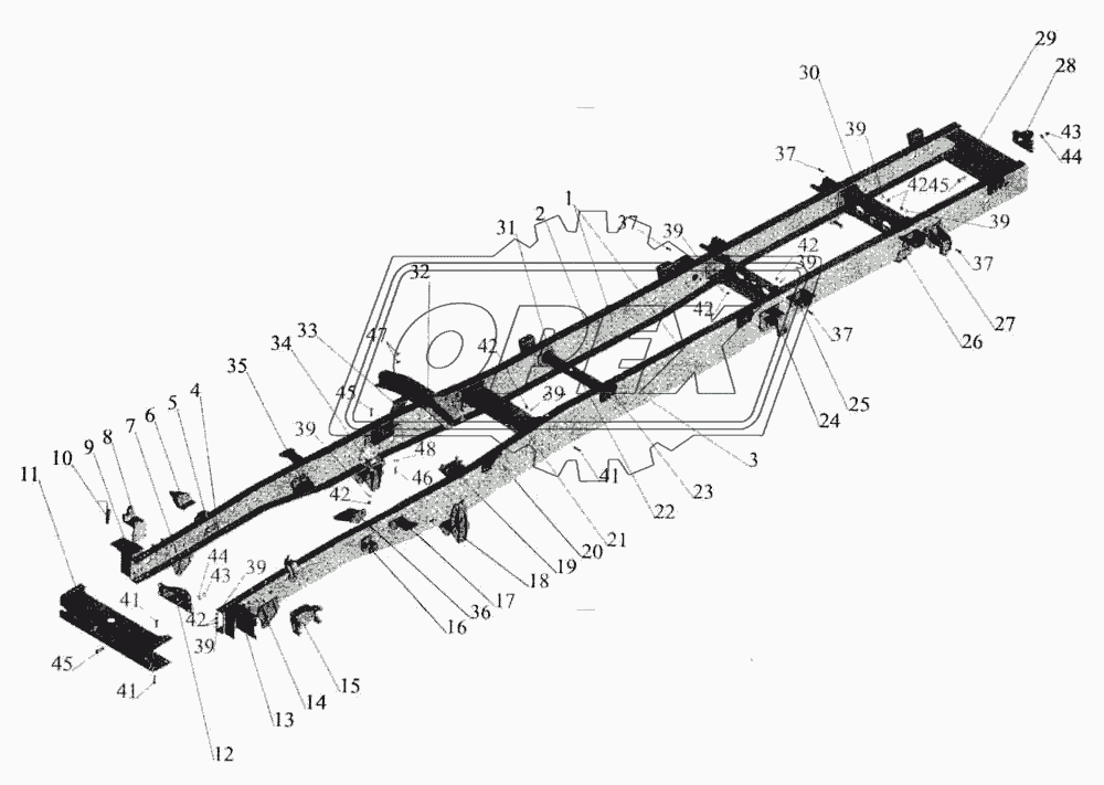 Рама автомобиля-сортиментовоза МАЗ-533602