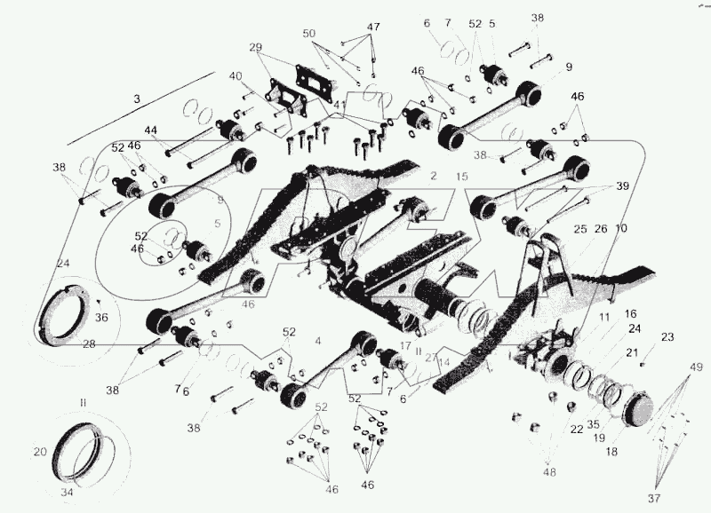 Подвеска балансирная автомобилей МАЗ-630308, МАЗ-630305