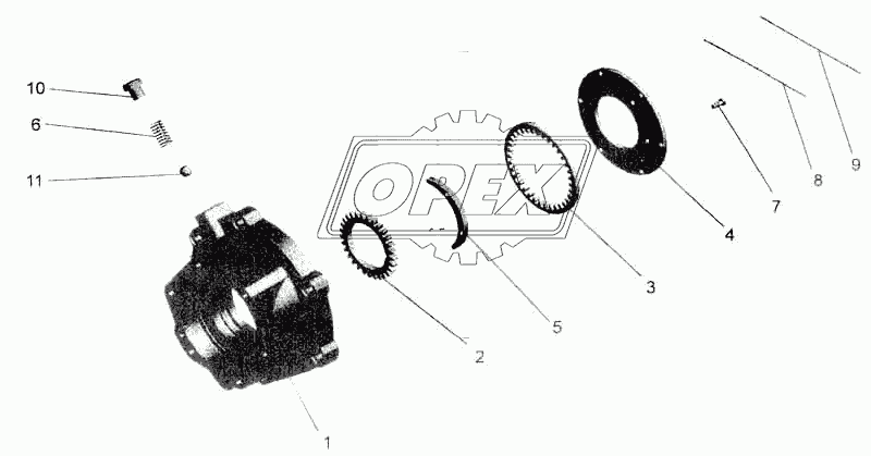 Центральный редуктор отбора мощности. Крышка передняя