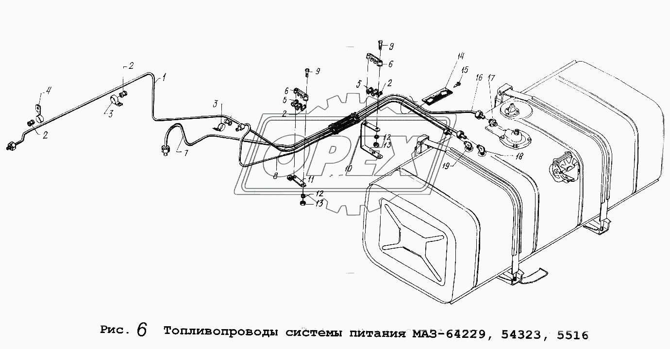 Топливопроводы системы питания МАЗ-64229,54323,5516