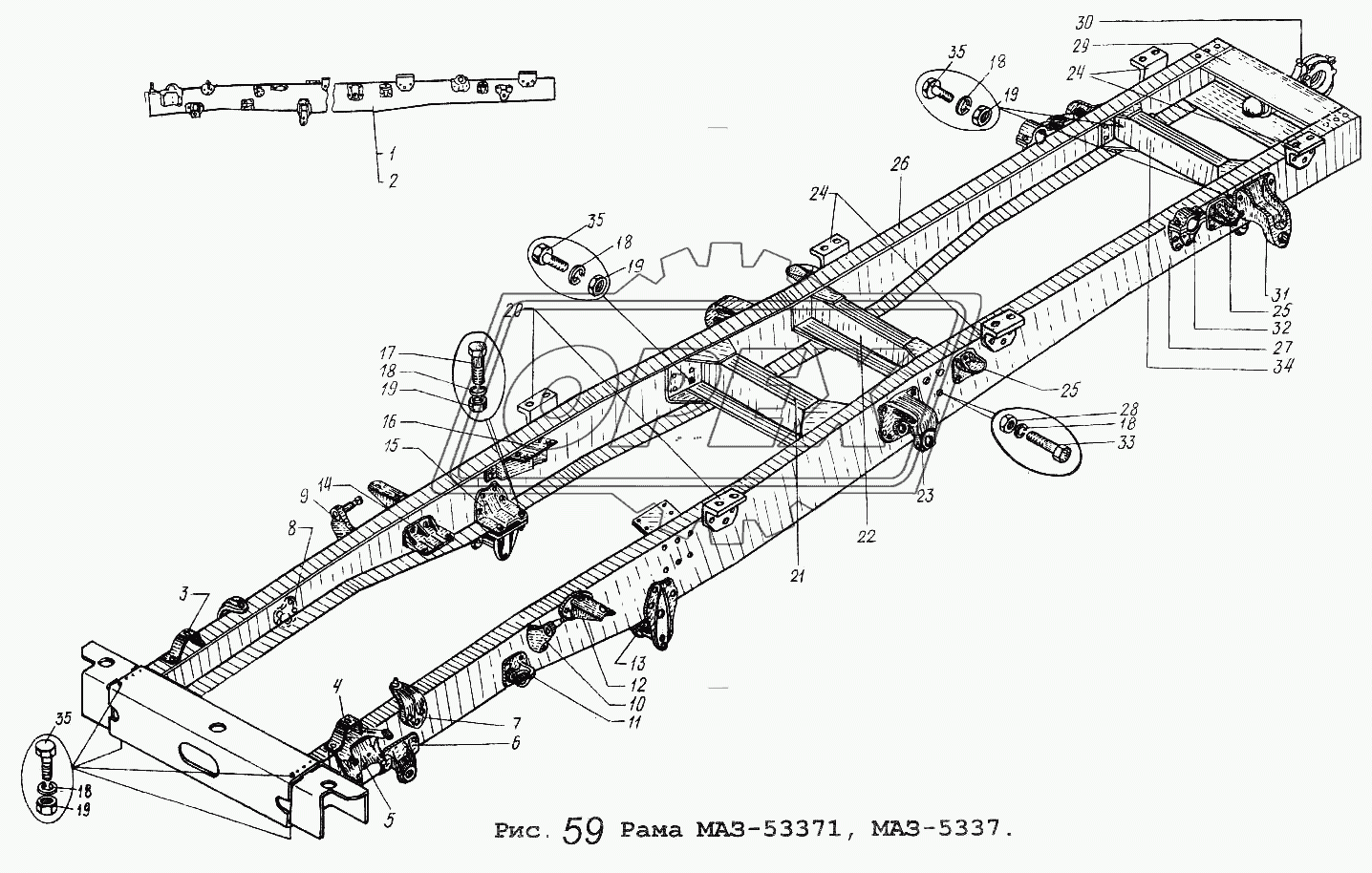 Рама МАЗ-53371,5337