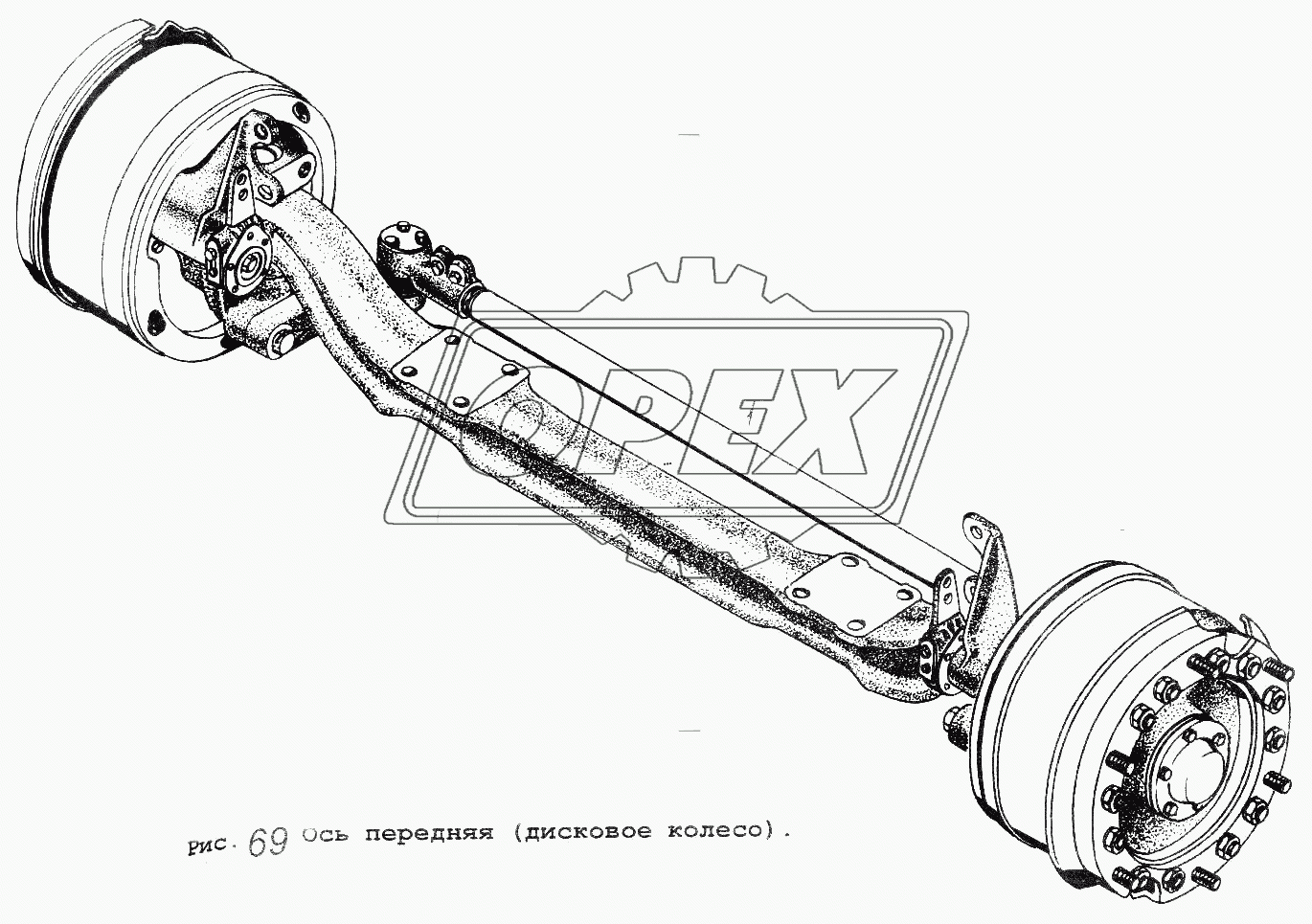 Ось передняя (дисковое колесо) 2
