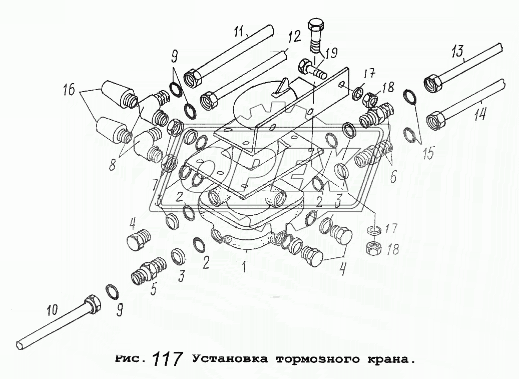 Установка тормозного крана