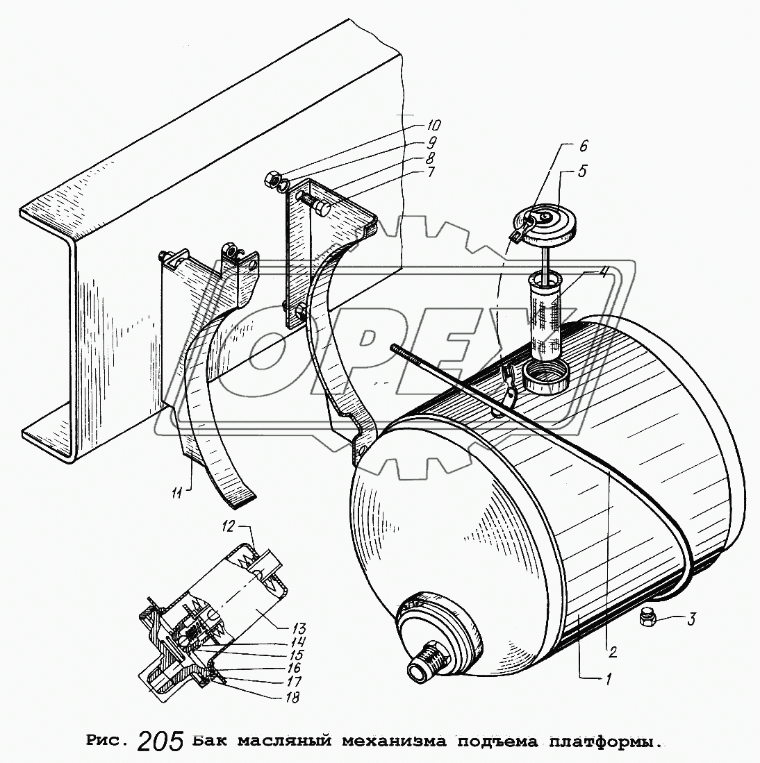 Бак масляный механизма подъема платформы