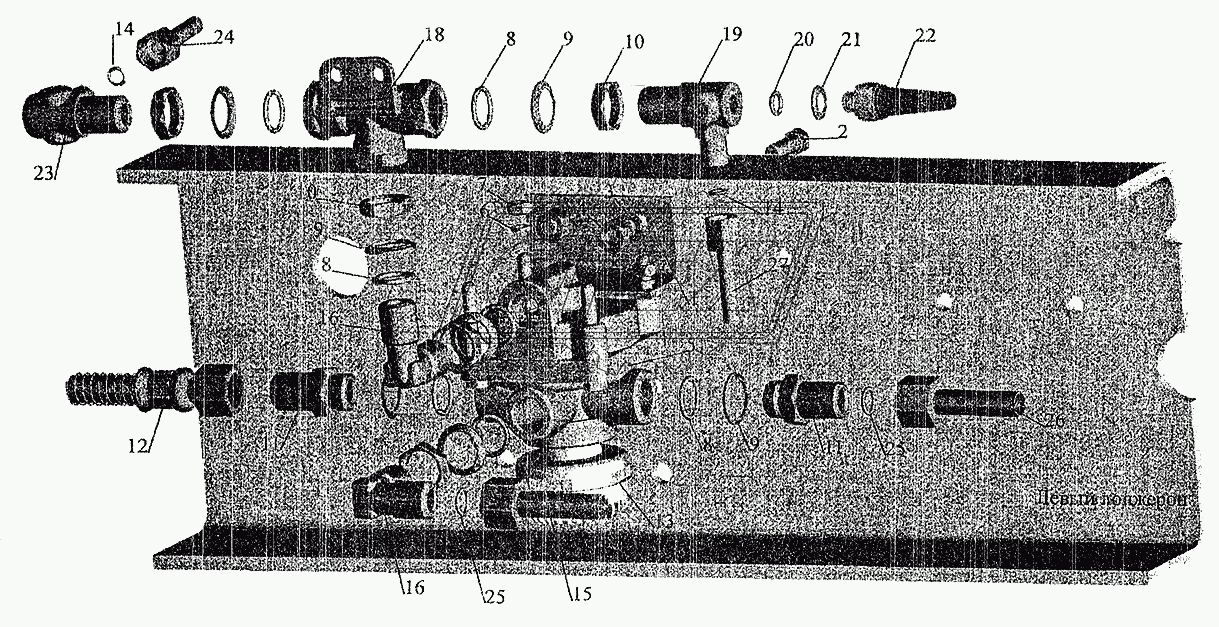 Установка ускорительного клапана и. присоединительной арматуры на МАЗ-630303, МАЗ-630305