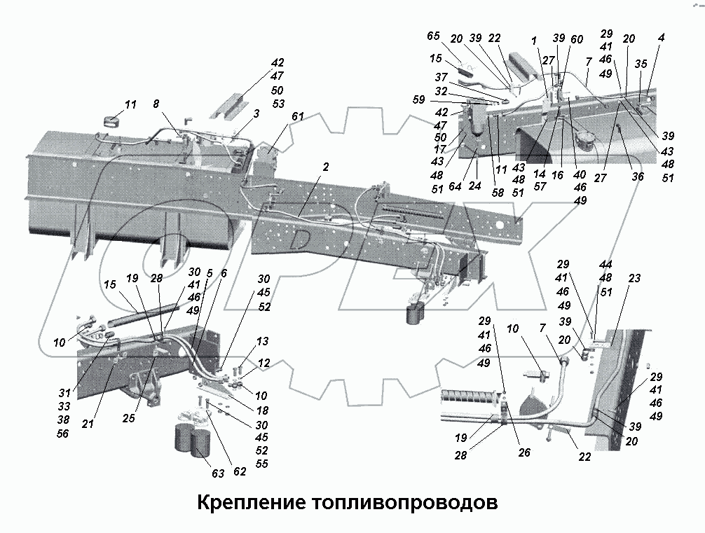 Крепление топливопроводов