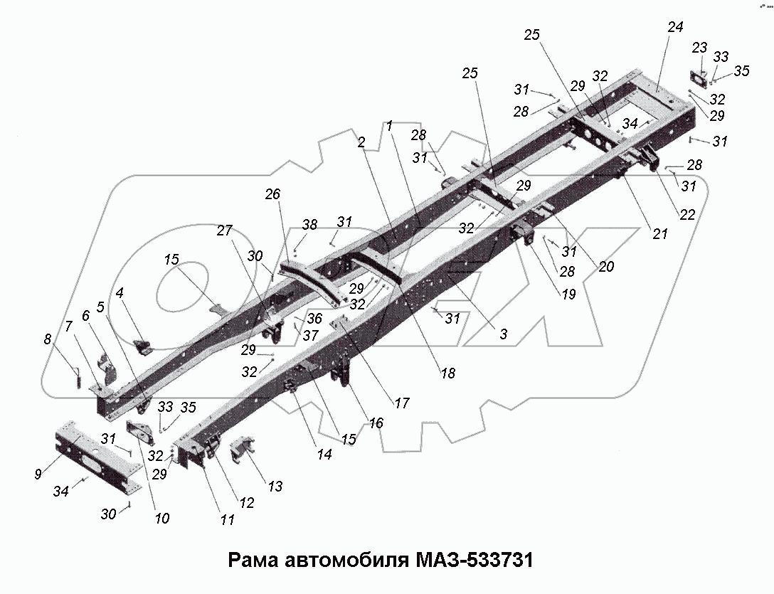Рама автомобиля МАЗ-533731