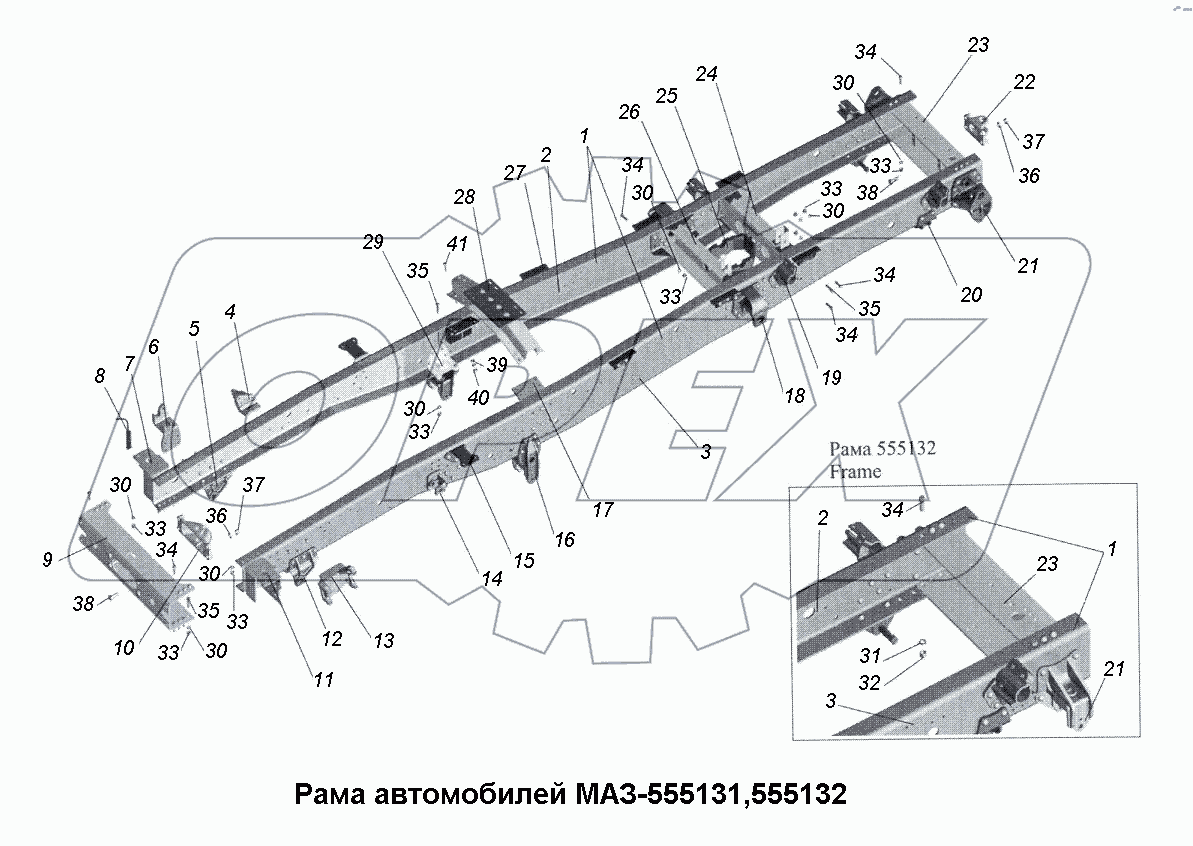 Рама автомобилей МАЗ-555131, 555132