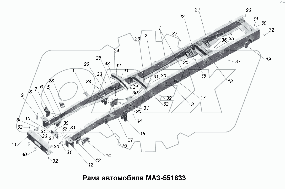 Рама автомобиля МАЗ-551633
