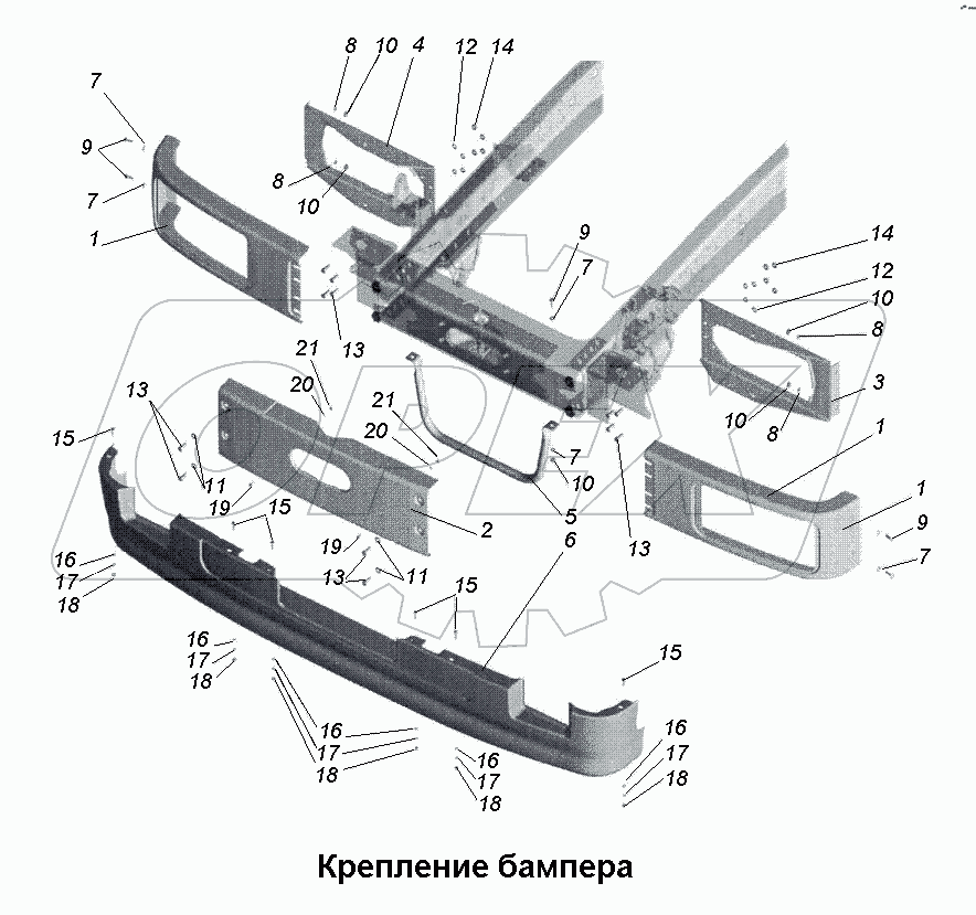 Крепление бампера