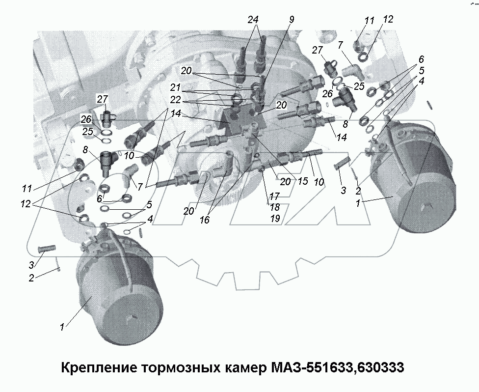 Крепление тормозных камер МАЗ-551633, 630333