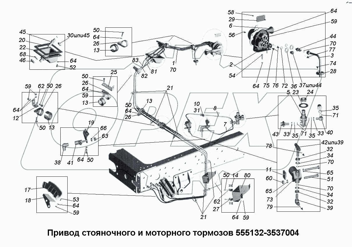 К заслонке моторного тормоза