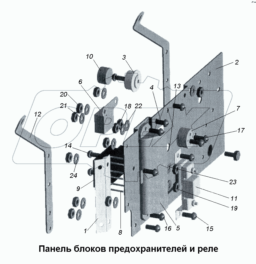 Панель блоков предохранителей и реле