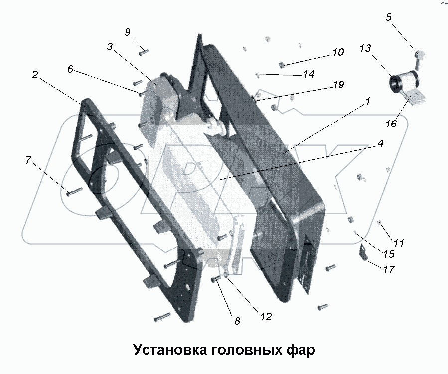 Установка головных фар