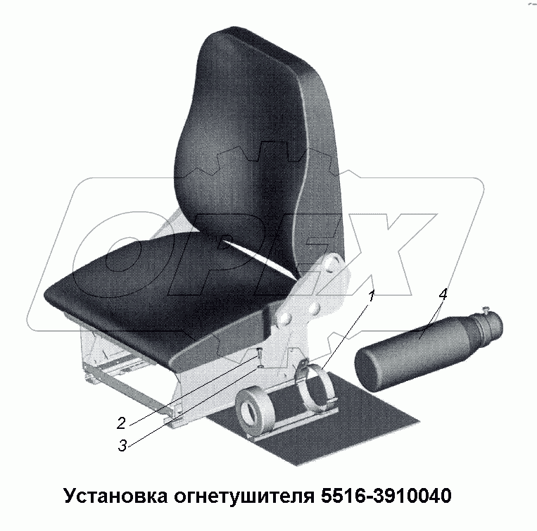 Установка огнетушителя 5516-3910040